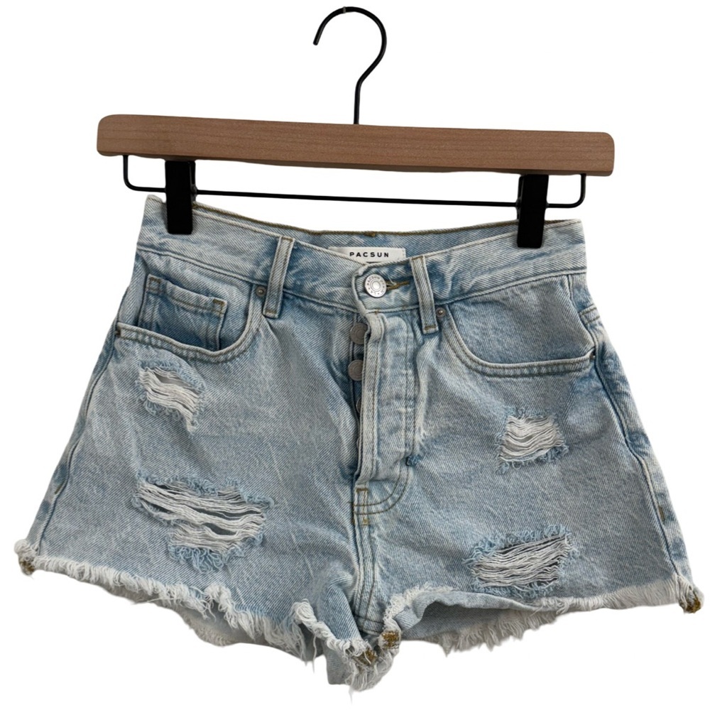 PacSun Light Wash Ripped Jean Shorts